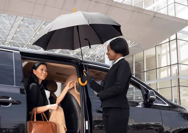 Luxury Car Outside Hotel Entrance